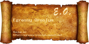 Egressy Orsolya névjegykártya